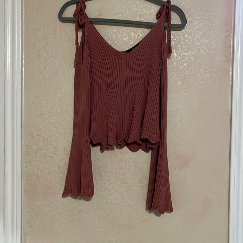 Forever 21 Mauve Bell sleeve top